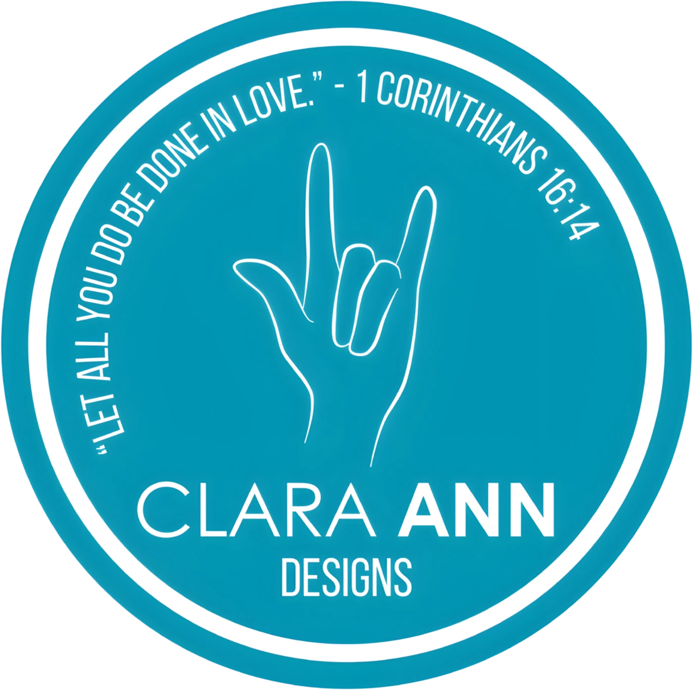 Clara Ann Designs circular logo sticker